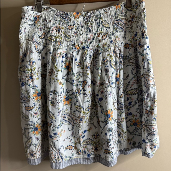 NWT j Jill smock waist tiered skirt Porcelain paisley - Picture 4 of 9